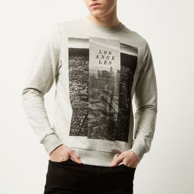 Ecru LA print sweatshirt
